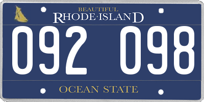 RI license plate 092098