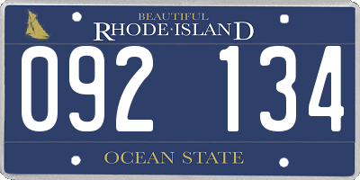 RI license plate 092134