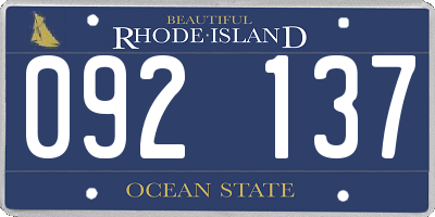 RI license plate 092137