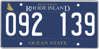 RI license plate 092139