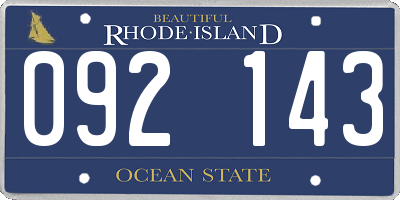 RI license plate 092143