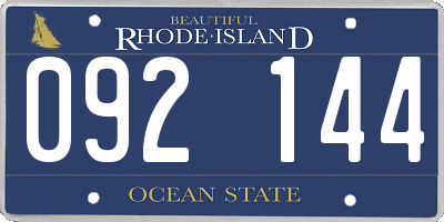 RI license plate 092144