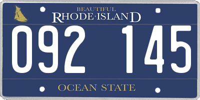 RI license plate 092145