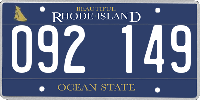 RI license plate 092149