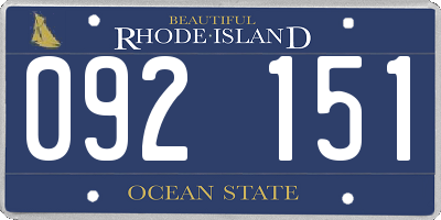 RI license plate 092151