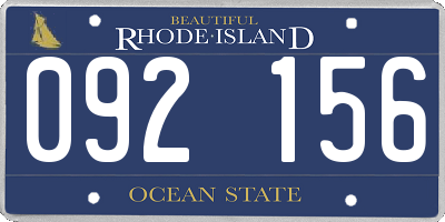 RI license plate 092156