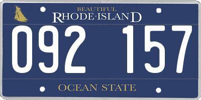 RI license plate 092157