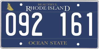 RI license plate 092161