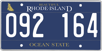 RI license plate 092164