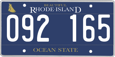 RI license plate 092165