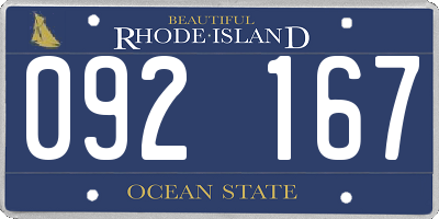 RI license plate 092167