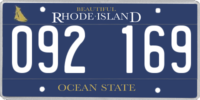 RI license plate 092169