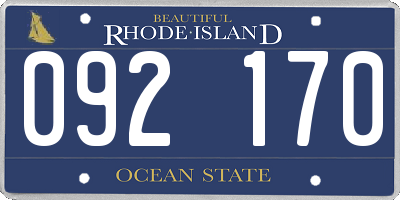 RI license plate 092170