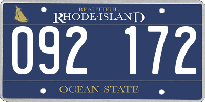 RI license plate 092172