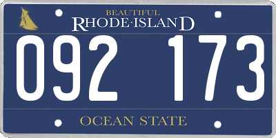 RI license plate 092173
