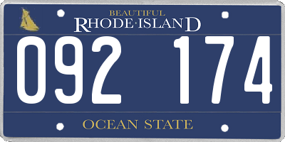 RI license plate 092174