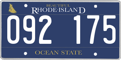 RI license plate 092175
