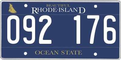 RI license plate 092176