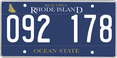 RI license plate 092178