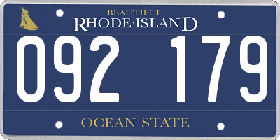 RI license plate 092179