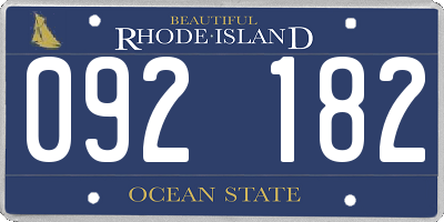 RI license plate 092182