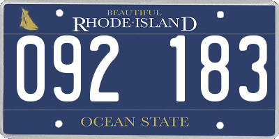 RI license plate 092183