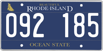 RI license plate 092185
