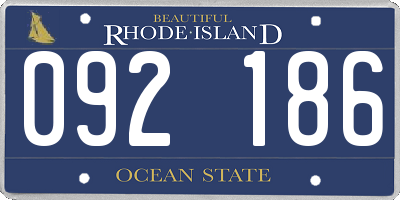 RI license plate 092186