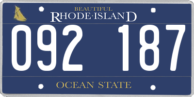 RI license plate 092187
