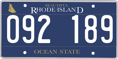 RI license plate 092189