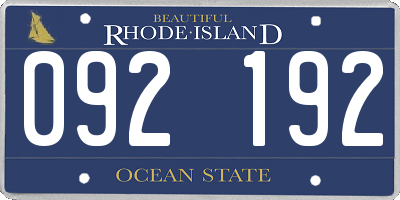 RI license plate 092192