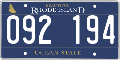 RI license plate 092194