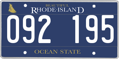 RI license plate 092195
