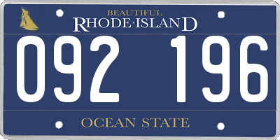 RI license plate 092196