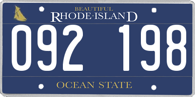 RI license plate 092198