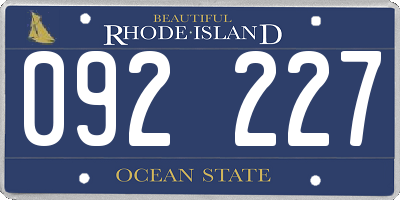 RI license plate 092227