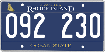 RI license plate 092230