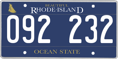 RI license plate 092232