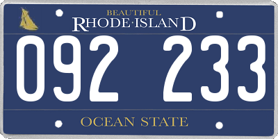 RI license plate 092233