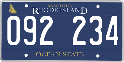 RI license plate 092234