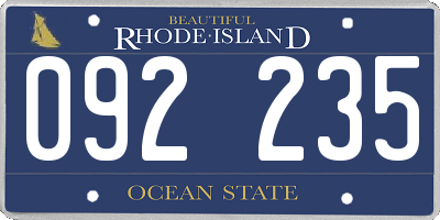 RI license plate 092235