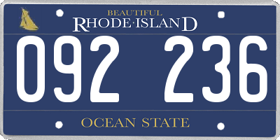 RI license plate 092236