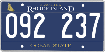 RI license plate 092237