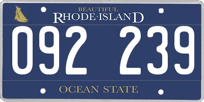 RI license plate 092239