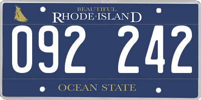 RI license plate 092242