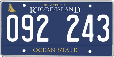 RI license plate 092243