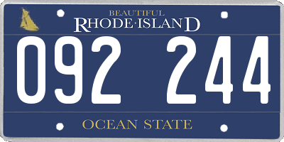 RI license plate 092244