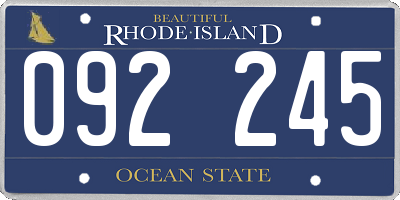 RI license plate 092245