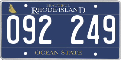 RI license plate 092249