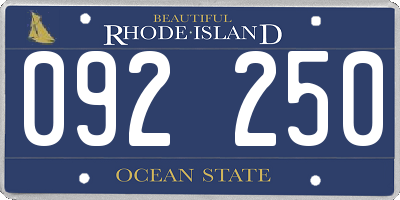 RI license plate 092250
